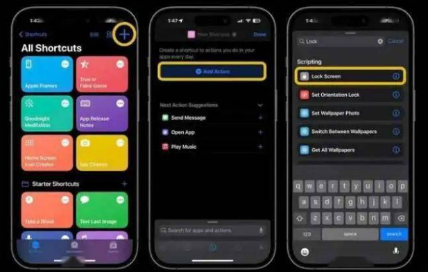 宾阳苹果14锁屏维修店分享iPhone14升级iOS16.4后如何创建锁屏快捷方式 