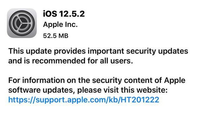 宾阳苹果手机维修分享iOS12.5.2发布，建议所有老苹果用户安装 